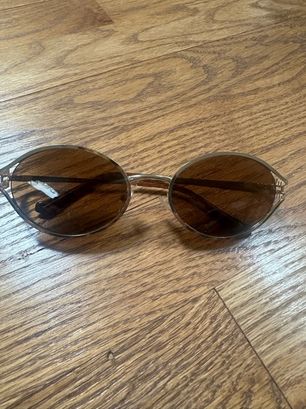 Miu Miu Gold Round Sunglasses with Brown Lenses - Picture 5 of 6